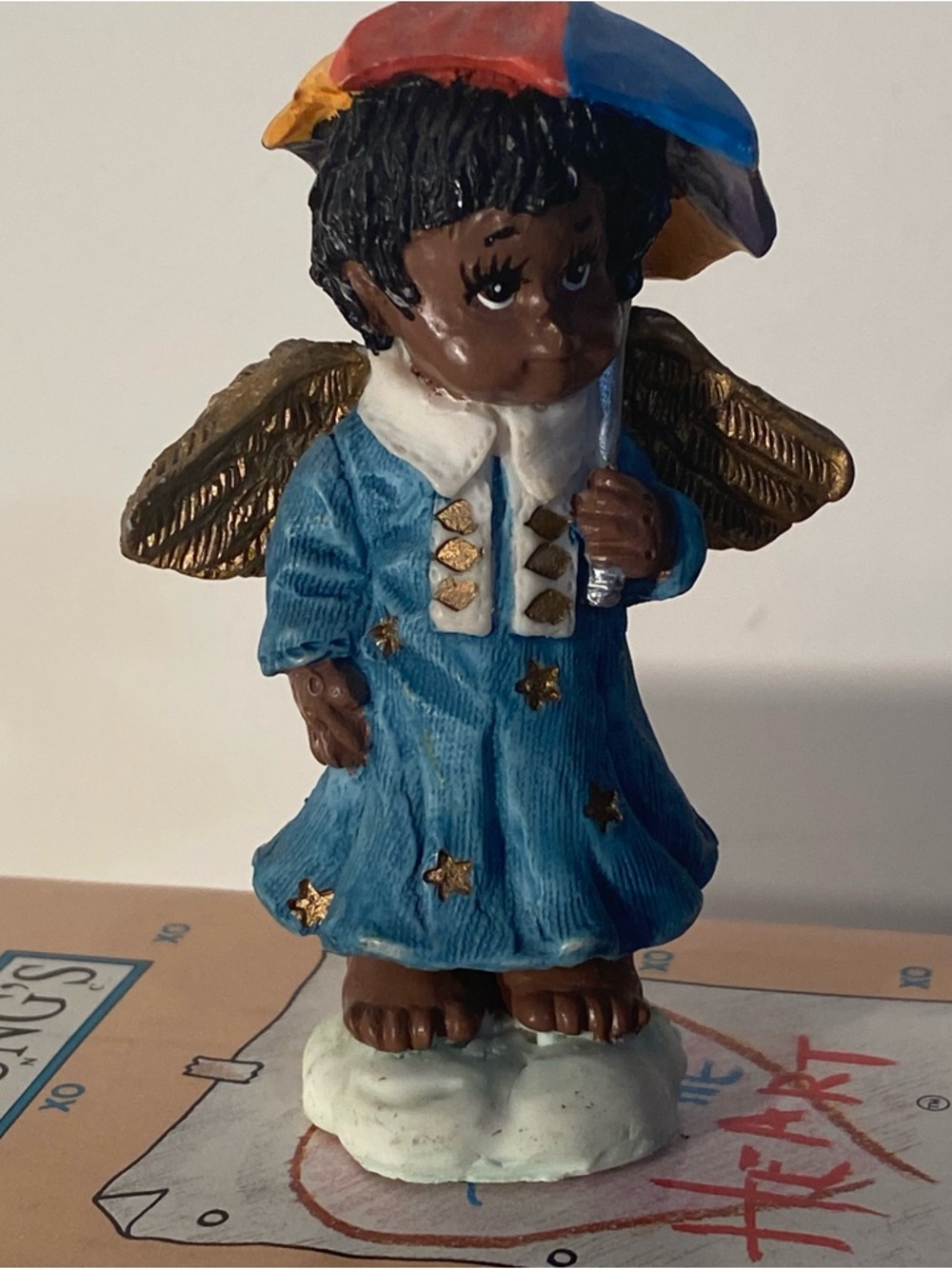 Vintage Young’s Inc. Cherished Cherub Collection Resin Angel Figurine Umbrella